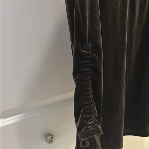 Elegant Dark Green Velvet Romper - Picture 3 of 7